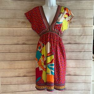 Yahada Multicolor Dress. Size Small